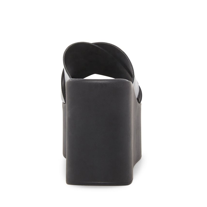Zapatos Cuña Steve Madden Kody Cuero Mujer Negras | ES NV8203